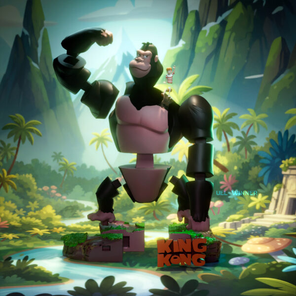 UEL Winner King Kong jungle diorama resin print unpainted