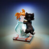 Figaro and Cleo resin print diorama by UEL Winner featuring a kitten on a fishbowl with a leaping goldfish