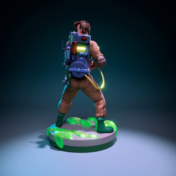The Real Ghostbusters Peter toon-style resin print with proton pack and slime base by UEL Winner
