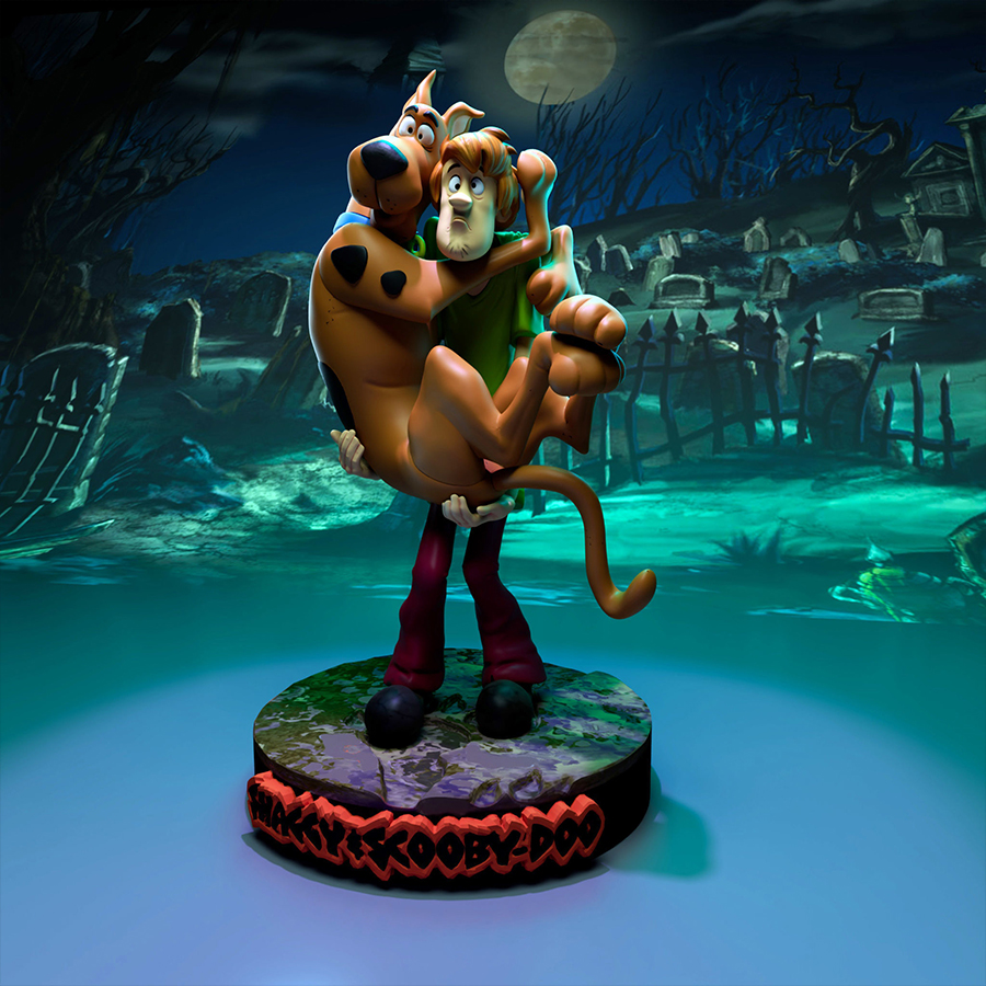 Shaggy and Scooby resin 3D print figure duo on spooky base by UEL Winner