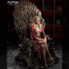 Rhaenyra resin print by Kuton Sculpts seated on an ornate throne, available as a 1/10 scale vignette or 1/9 scale bust