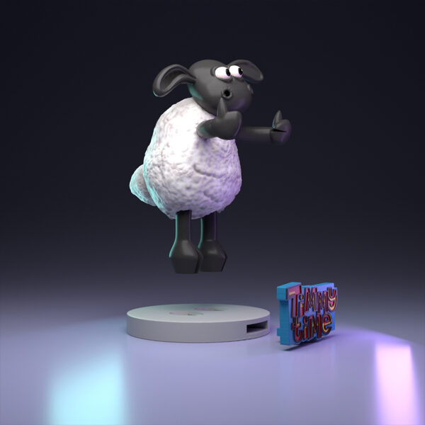 Timmy Time (UEL Winner) cartoon-style resin print figure with Timmy Time logo base, made to order by HLI3DFX