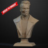 CA3D Terminator-style bust render, half-face damaged variant (resin 3D print kit).
