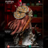 Draven by Kuton Sculpts, 1/10 scale resin print warrior crouched on a rocky base with sword, cloak, and ram skull trophy