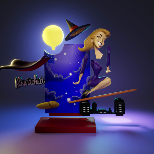 Bewitched diorama resin print by UEL Winner, 13-piece unpainted and unassembled display scene, approximately 7 inches tall