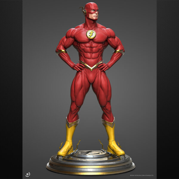 The Flash 3D resin print by Stalyn Quito, made to order, 1/6 scale figure or 1/10 scale bust, HLI3DFX