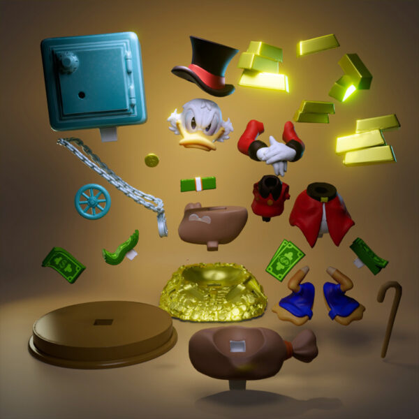 Scrooge McDuck premium resin print statue by UEL Winner, 8 inches tall