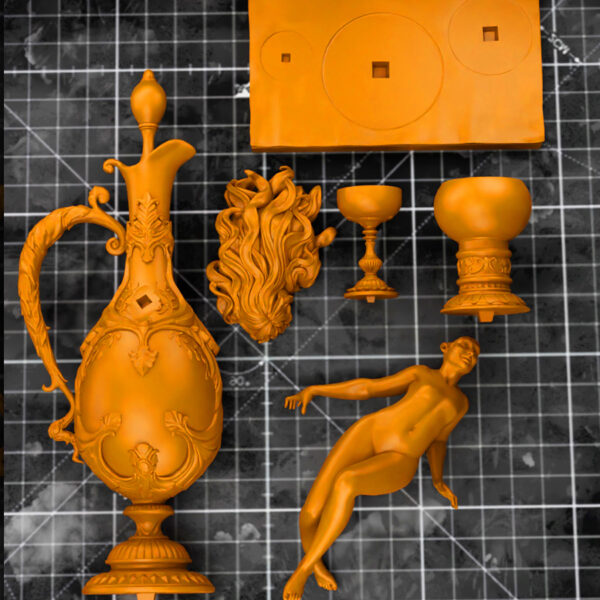 Le Vin De Tokai 1/10 scale resin figure by Kuton Sculpts with ornate decanter-style base and goblets