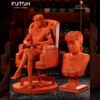 Rachael inspired by Blade Runner resin print by Kuton Sculpts seated in an office chair, available as 1/10 scale figure or 1/9 scale bust