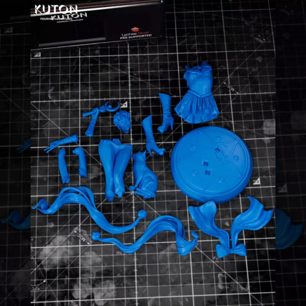 Sailor Moon resin print by Kuton Sculpts with flowing twin-tails and wand pose, available as 1/10 scale figure or 1/9 scale bust