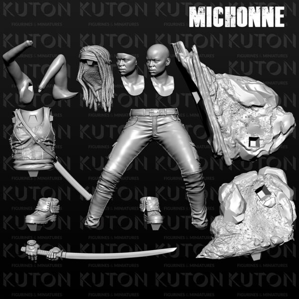 Michonne resin figure and bust 3D print by Kuton Sculpts (HLI3DFX)