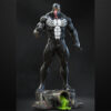 Venom 1/6 scale figure resin print by Stalyn Quito standing on an urban sewer display base with debris and slime details