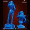 Radzella resin print by Kuton Sculpts with sci-fi armor suit and visor detail on a rocky display base