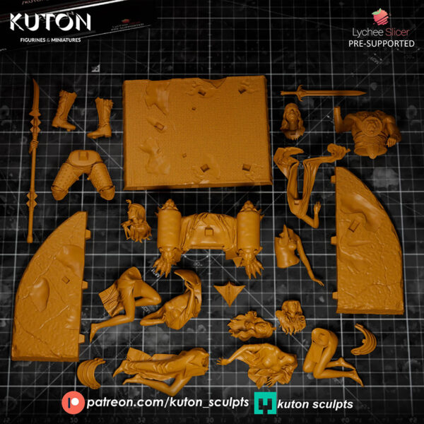Kuton Sculpts Conan diorama 1/10 scale resin print kit with multiple figures and scene base (unpainted)