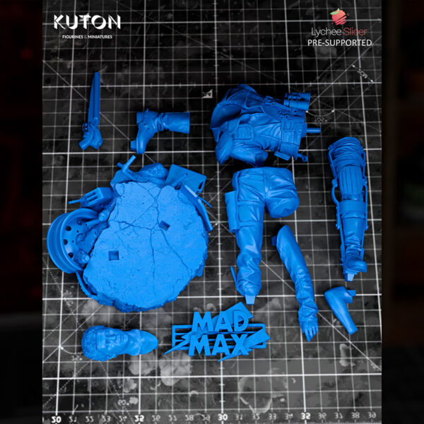 Kuton Sculpts Mad Max resin print options: 1/10 scale figure and 1/9 scale bust, unpainted kit with base.