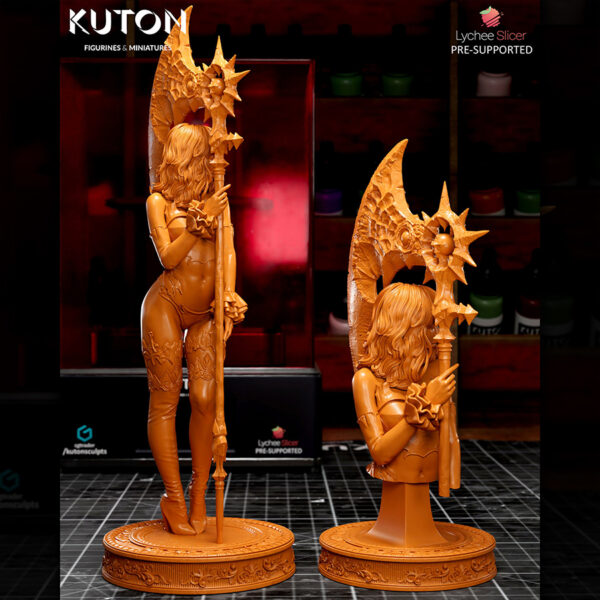 Kaelira dark fantasy warrior resin figure by Kuton Sculpts unpainted 3D print