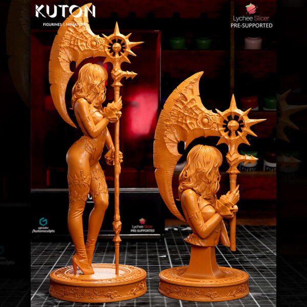 Kaelira dark fantasy warrior resin figure by Kuton Sculpts unpainted 3D print