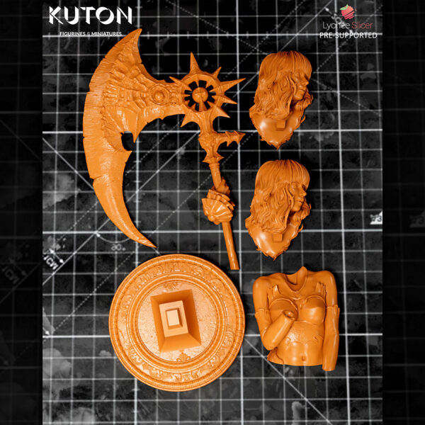 Kaelira dark fantasy warrior resin figure by Kuton Sculpts unpainted 3D print