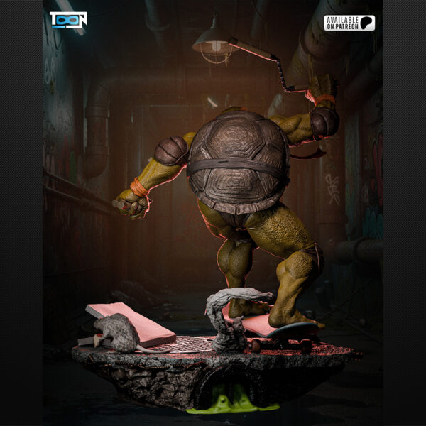 Michelangelo 1/6 scale resin figure vignette by Toon Studios – HLI3DFX physical print (unpainted kit)