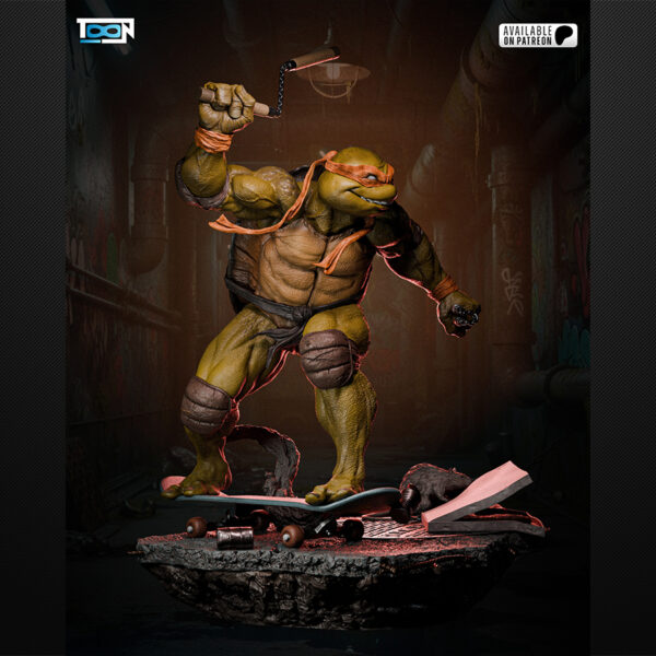 Michelangelo 1/6 scale resin figure vignette by Toon Studios – HLI3DFX physical print (unpainted kit)