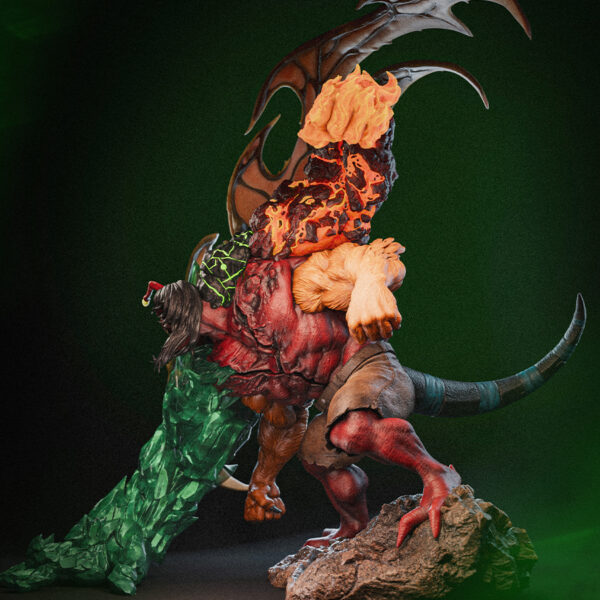 1/6 scale Kevin 11 resin figure kit by Toon Studios (HLI3DFX Authorized Toon Studios Series) on base with size dimensions shown