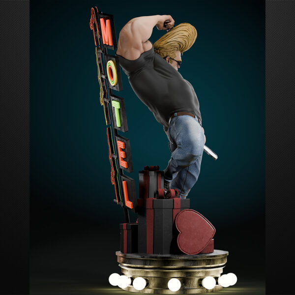 1/6 scale Johnny Bravo resin figure kit by Toon Studios on display base