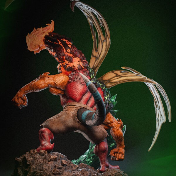 1/6 scale Kevin 11 resin figure kit by Toon Studios (HLI3DFX Authorized Toon Studios Series) on base with size dimensions shown