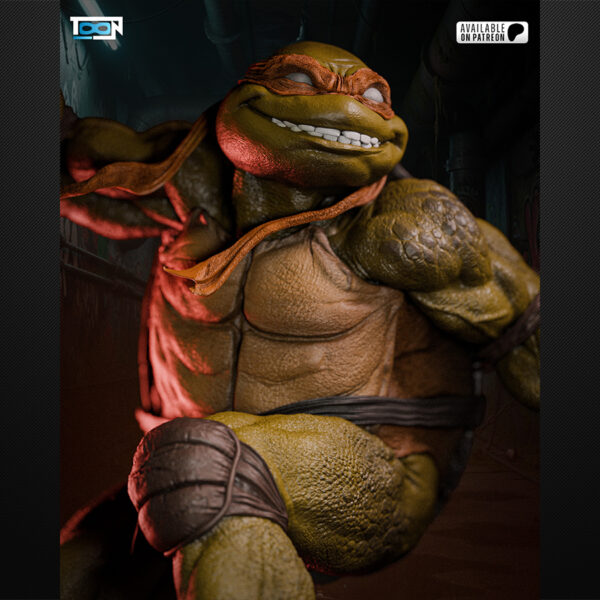 Michelangelo 1/6 scale resin figure vignette by Toon Studios – HLI3DFX physical print (unpainted kit)