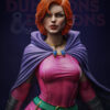 1/6 scale Sheila (Dungeons & Dragons) resin figure by Toon Studios on rocky base with flowing cape