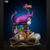 Flintstones 1/6 scale resin vignette by Toon Studios with Fred and Barney in the car and Dino on top (size comparison image)