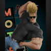 1/6 scale Johnny Bravo resin figure kit by Toon Studios on display base