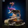 Flintstones 1/6 scale resin vignette by Toon Studios with Fred and Barney in the car and Dino on top (size comparison image)