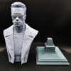CA3D 1/6 scale Terminator bust misprint resin 3D print showing surface banding on jacket and shirt close-up