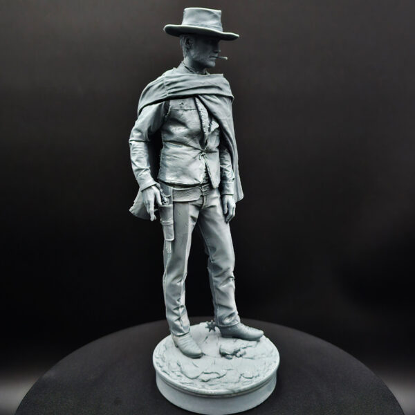 Unpainted 1/10 scale resin 3D printed Blondie “The Good” full figure by Kuton Sculpts on a dark background