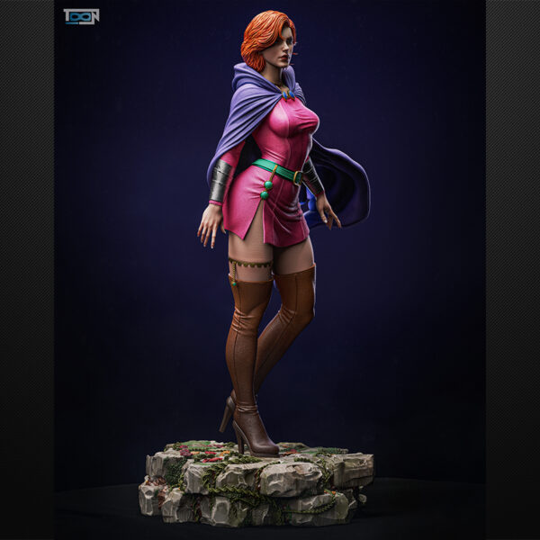 1/6 scale Sheila (Dungeons & Dragons) resin figure by Toon Studios on rocky base with flowing cape
