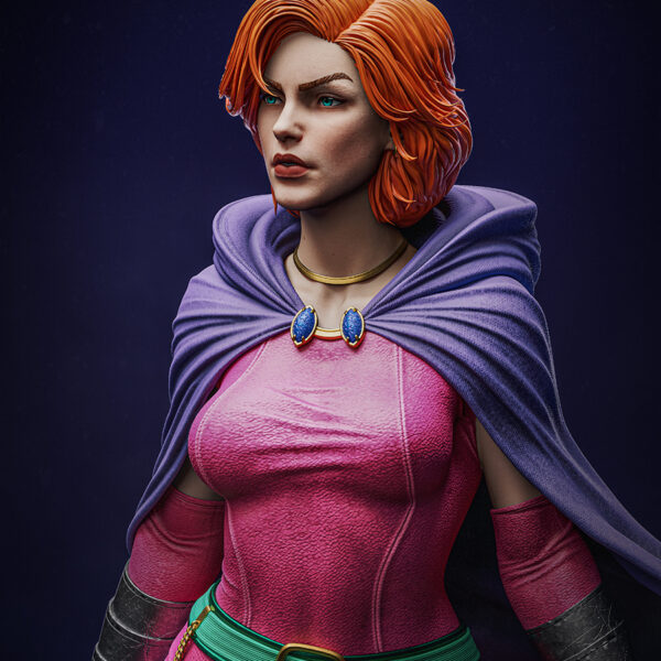 1/6 scale Sheila (Dungeons & Dragons) resin figure by Toon Studios on rocky base with flowing cape