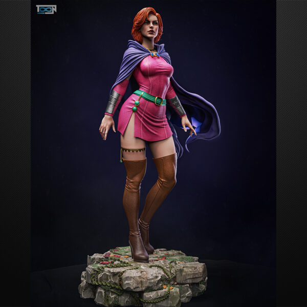 1/6 scale Sheila (Dungeons & Dragons) resin figure by Toon Studios on rocky base with flowing cape